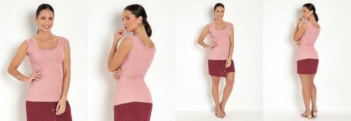 Regata em Ribana Rosa com Renda