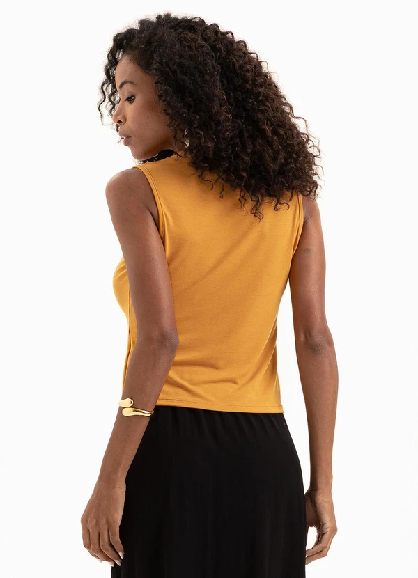 Cativa - Regata em Tecido Crepe Laranja 2