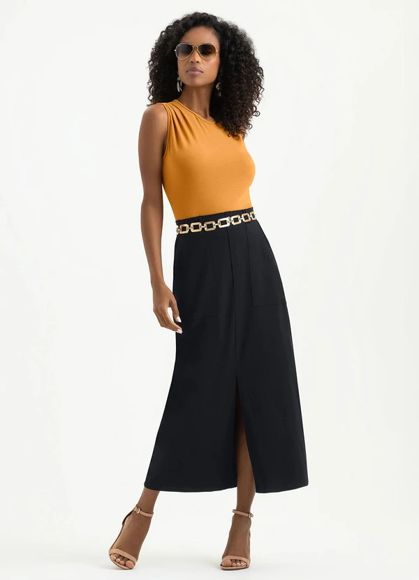 Cativa - Regata em Tecido Crepe Laranja 3