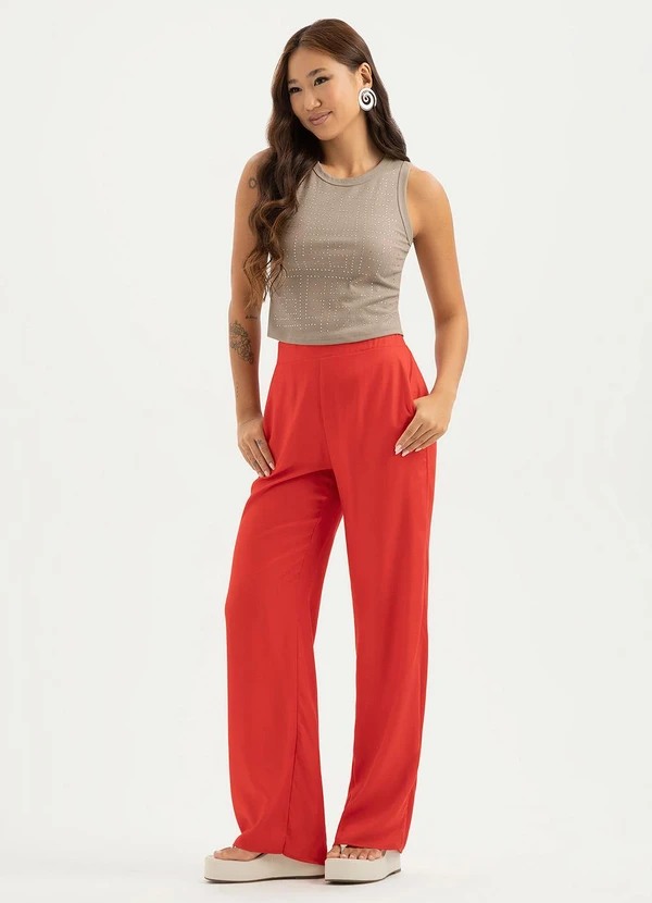 Cativa - Regata em Tecido Texturizado Marrom Claro 4