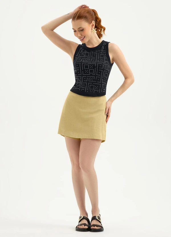 Cativa - Regata em Tecido Texturizado Preto 4