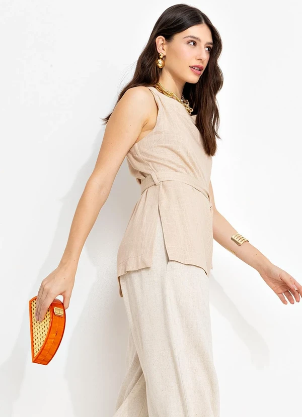 You Premium - Regata em Viscolinho Bege 6