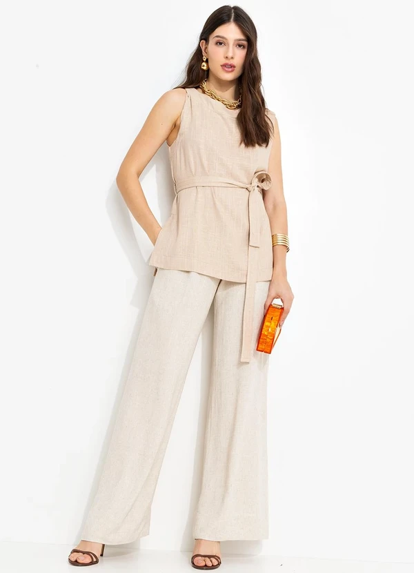 You Premium - Regata em Viscolinho Bege 9