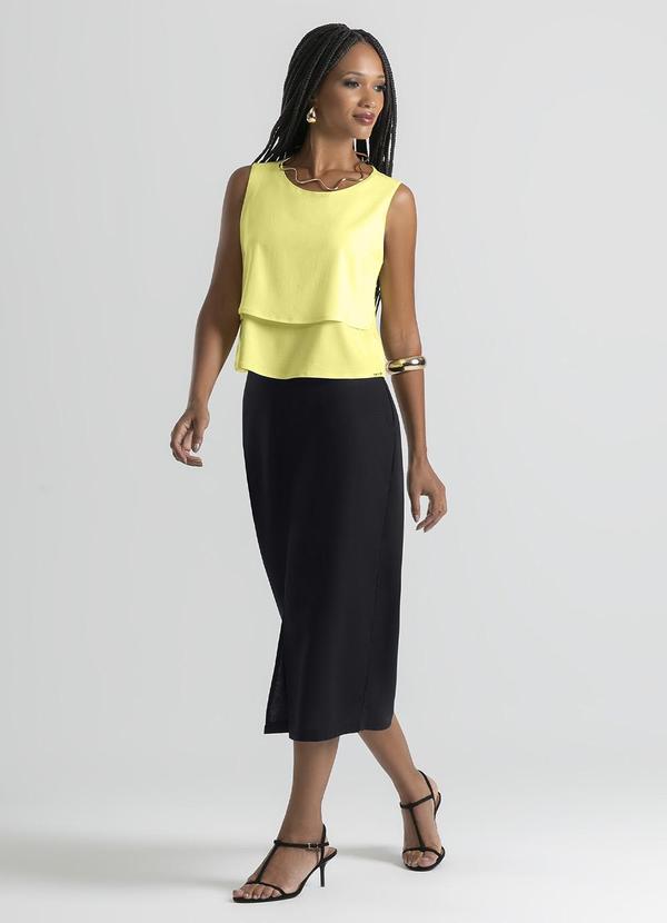 Cativa - Regata em Viscose Amarelo Claro 3