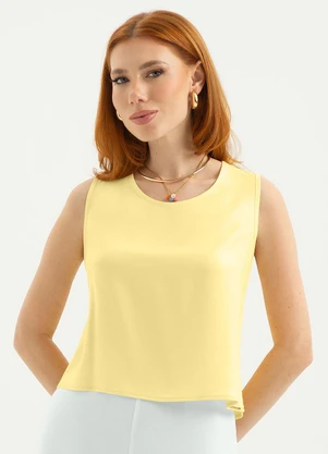 Cativa - Regata em Viscose Amarelo Claro - CATIVA