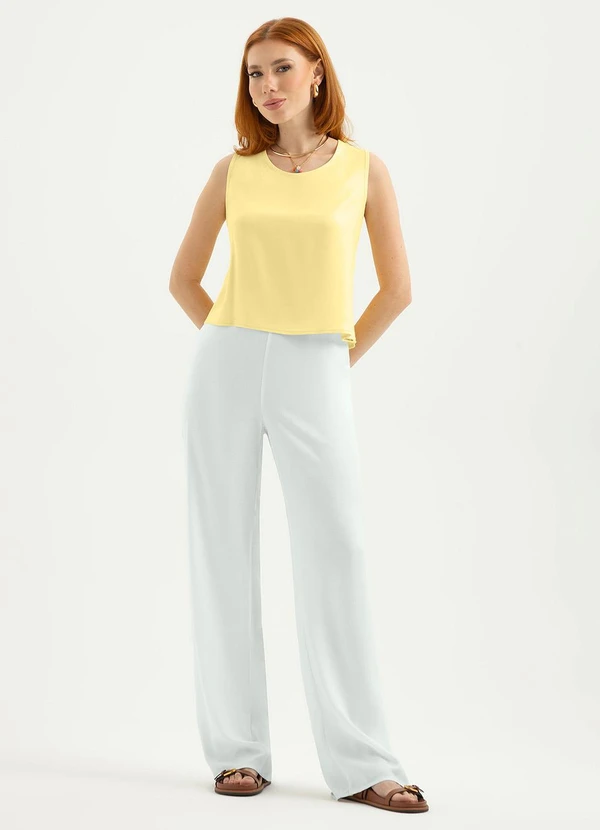 Cativa - Regata em Viscose Amarelo Claro 3