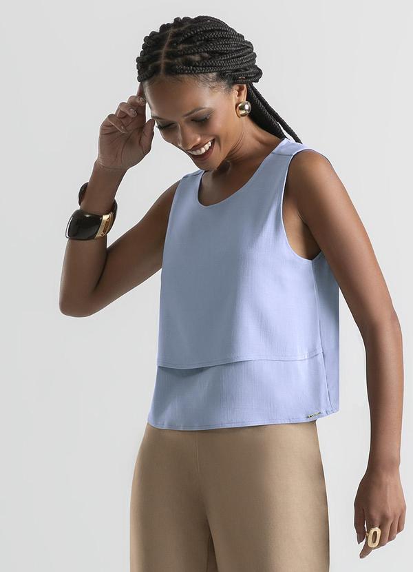 Cativa - Regata em Viscose Azul Claro