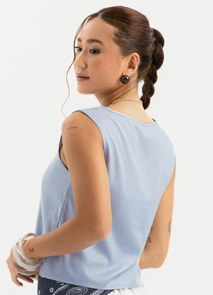 Cativa - Regata em Viscose Azul Claro - CATIVA
