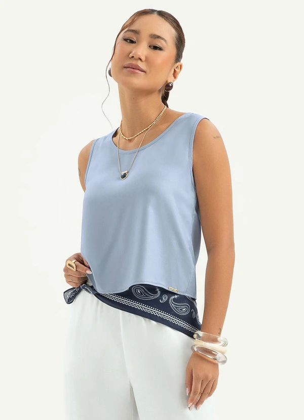 Cativa - Regata em Viscose Azul Claro