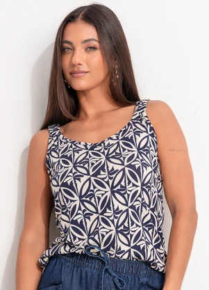 Quintess - Regata em Viscose com Elastano Azul - QUINTESS