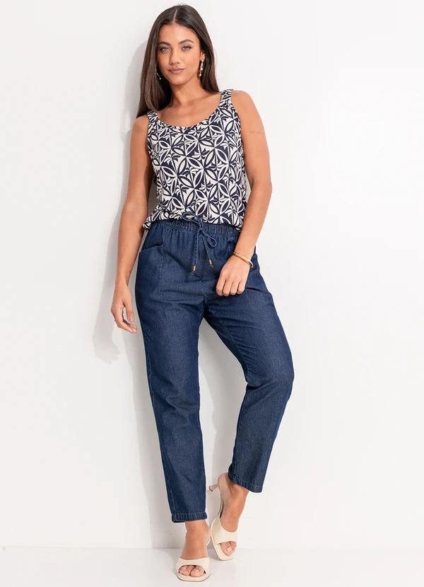 Quintess - Regata em Viscose com Elastano Azul 3