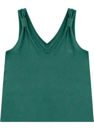 Malwee - Regata em Viscose com Franzido Verde  - MALWEE