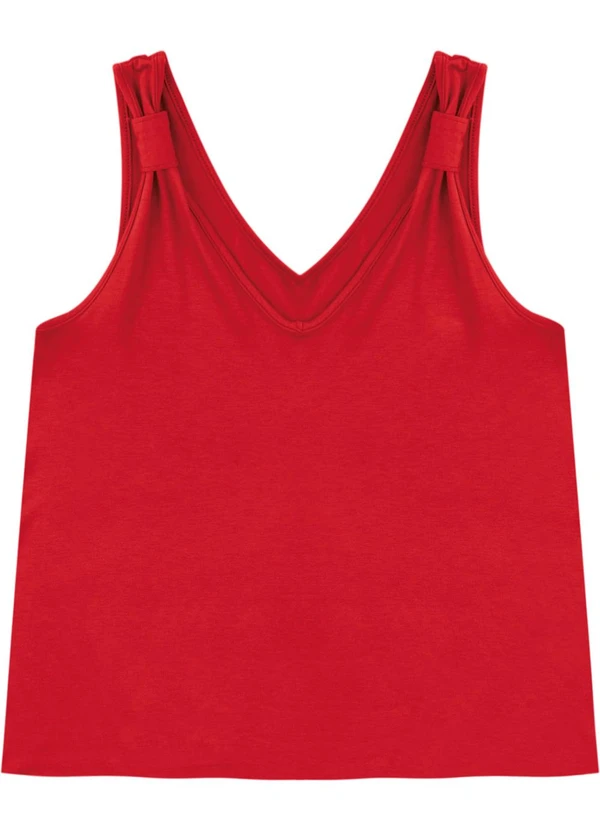 Malwee - Regata em Viscose com Franzido Vermelho 3