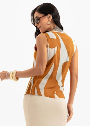 Cativa - Regata em Viscose Laranja Escuro - CATIVA