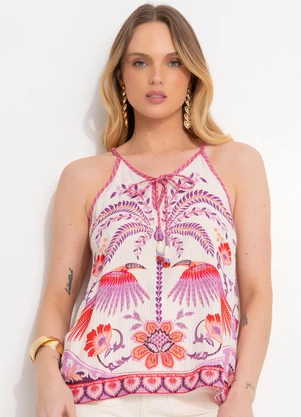 Farm - Regata em Viscose Off White - FARM