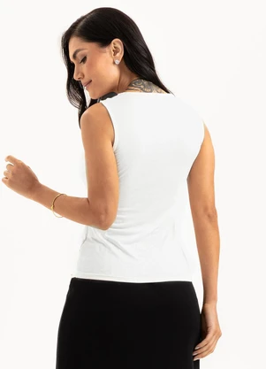 Cativa - Regata em Viscose Off White - CATIVA