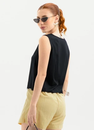 Cativa - Regata em Viscose Preto - CATIVA