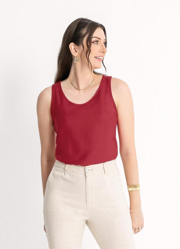 Habana - Regata em Viscose Vermelho Escuro