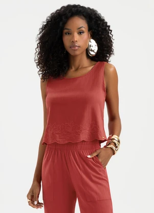 Cativa - Regata em Viscose Vermelho - CATIVA