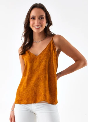 Colcci - Regata Estampada Amarelo - COLCCI