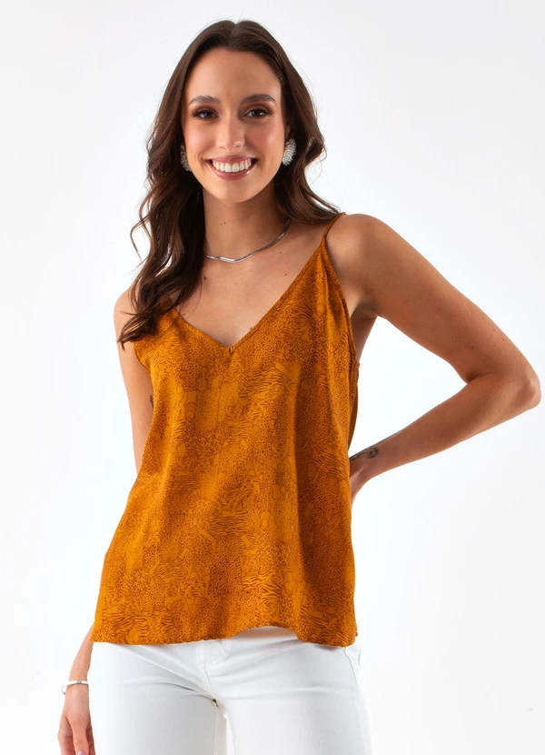 Colcci - Regata Estampada Amarelo