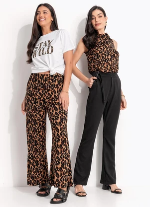 Quintess - Regata Estampada Animal Print Marrom - QUINTESS