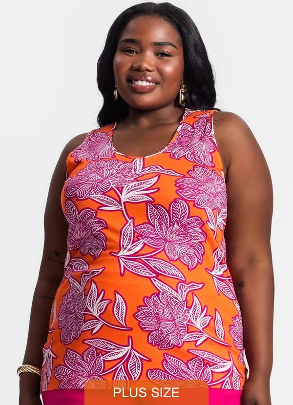 Secret Glam - Regata Estampada Feminina Laranja