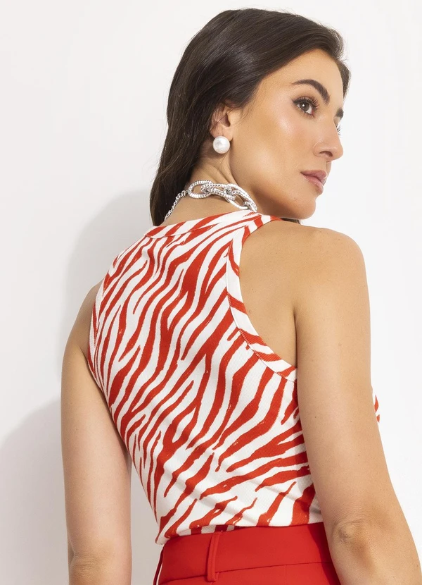 Colcci - Regata Estampada Vermelho 2