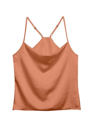 Marialícia - Regata Feminina Acetinada Marrom - MARIALÍCIA