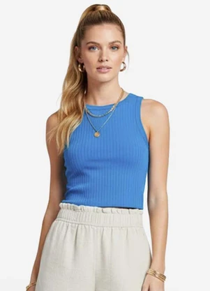 Infinita Cor - Regata Feminina Adulto Canelada Azul - INFINITA COR