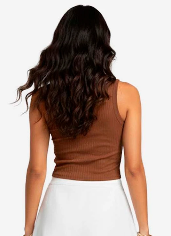 Infinita Cor - Regata Feminina Adulto Canelada Marrom 2