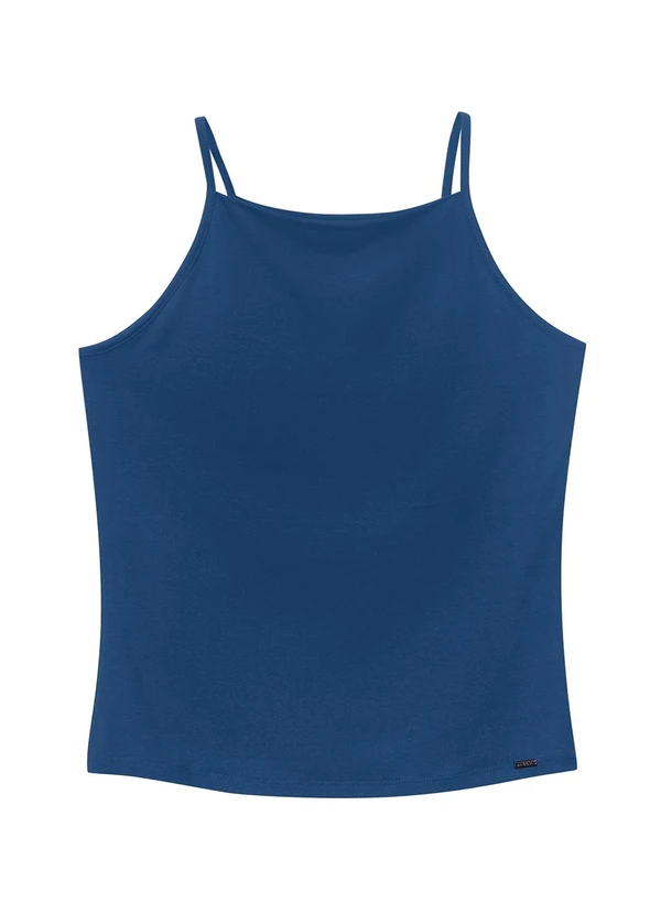 Marialícia - Regata Feminina Alca Fina Azul