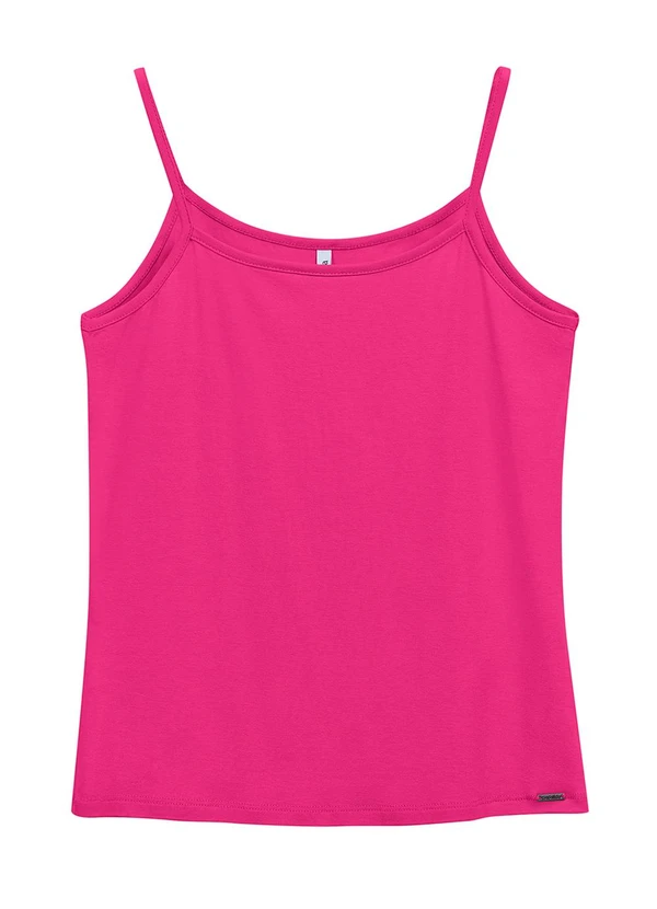 Marialícia - Regata Feminina Alça Fina Básica Rosa