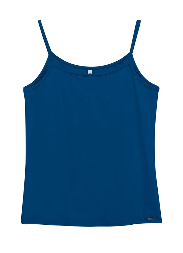 Marialícia - Regata Feminina Alças Finas Azul