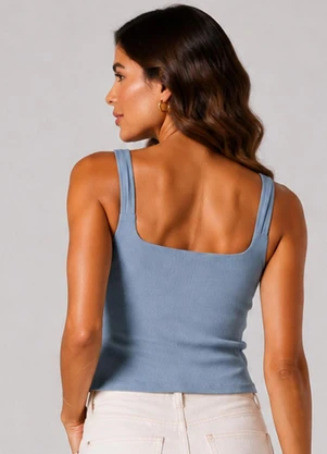 Infinita Cor - Regata Feminina Alças Transpassada Azul - INFINITA COR