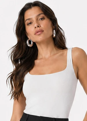 Infinita Cor - Regata Feminina Alças Transpassada Branco - INFINITA COR