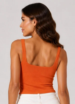Infinita Cor - Regata Feminina Alças Transpassada Laranja - INFINITA COR