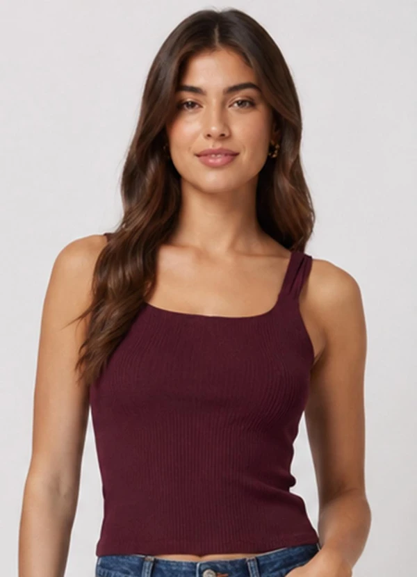 Infinita Cor - Regata Feminina Alças Transpassada Roxo