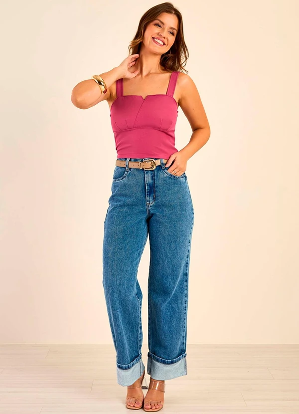 Marialícia - Regata Feminina Alfaiataria Rosa 3