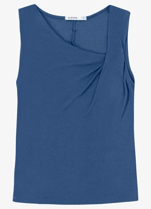 Endless - Regata Feminina Assimétrica em Ribana Azul - ENDLESS