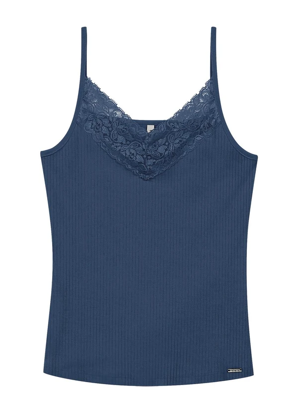 Marialícia - Regata Feminina Básica Azul 2