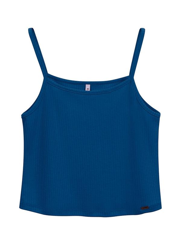 Marialícia - Regata Feminina Básica com Alças Azul