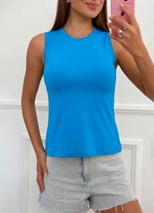Doce Tom - Regata Feminina Básica Conforto Azul - DOCE TOM