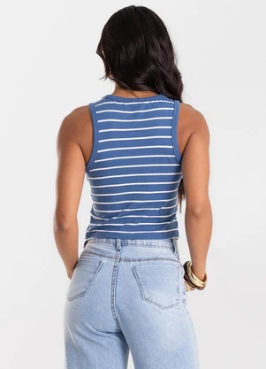 Rovitex - Regata Feminina Básica em Cotton Leve Azul - ROVITEX