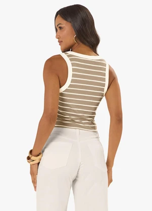 Rovitex - Regata Feminina Básica em Cotton Leve Marrom - ROVITEX