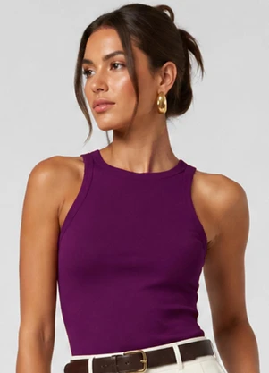 Rovitex - Regata Feminina Básica em Cotton Roxo - ROVITEX