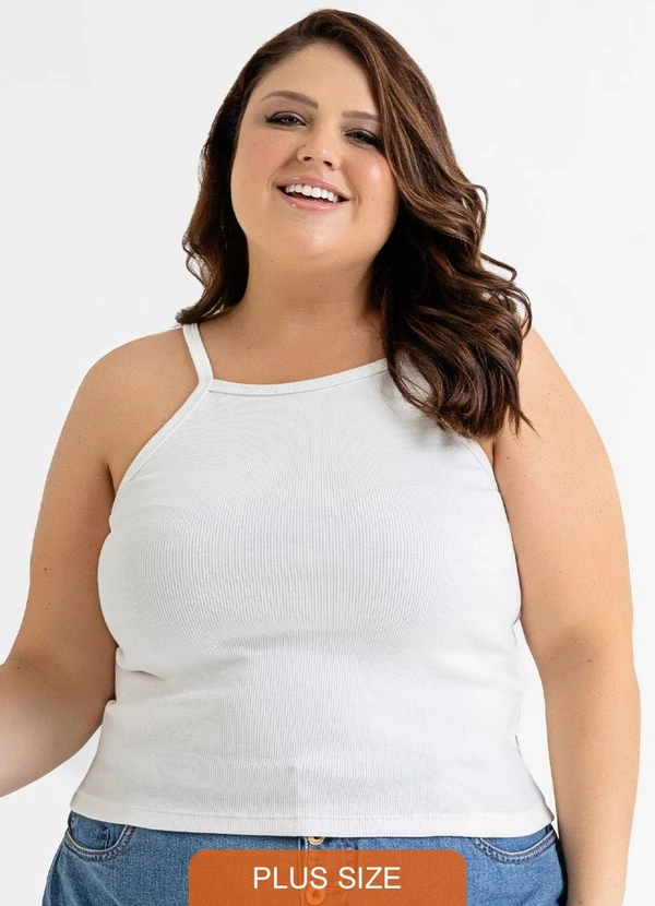 Just Basic - Regata Feminina Básica em Ribana Off White 5