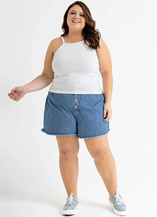 Just Basic - Regata Feminina Básica em Ribana Off White 7