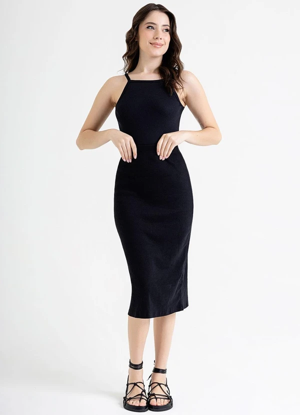 Just Basic - Regata Feminina Básica em Ribana Preto 3