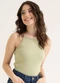 Just Basic - Regata Feminina Básica em Ribana Verde - variação: Verde